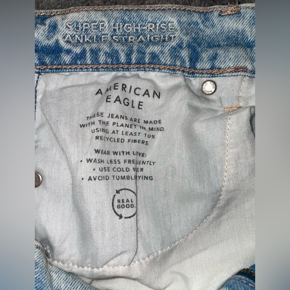 American Eagle Stretch Super High Rise Ankle Straight Jeans - Picture 8 of 12